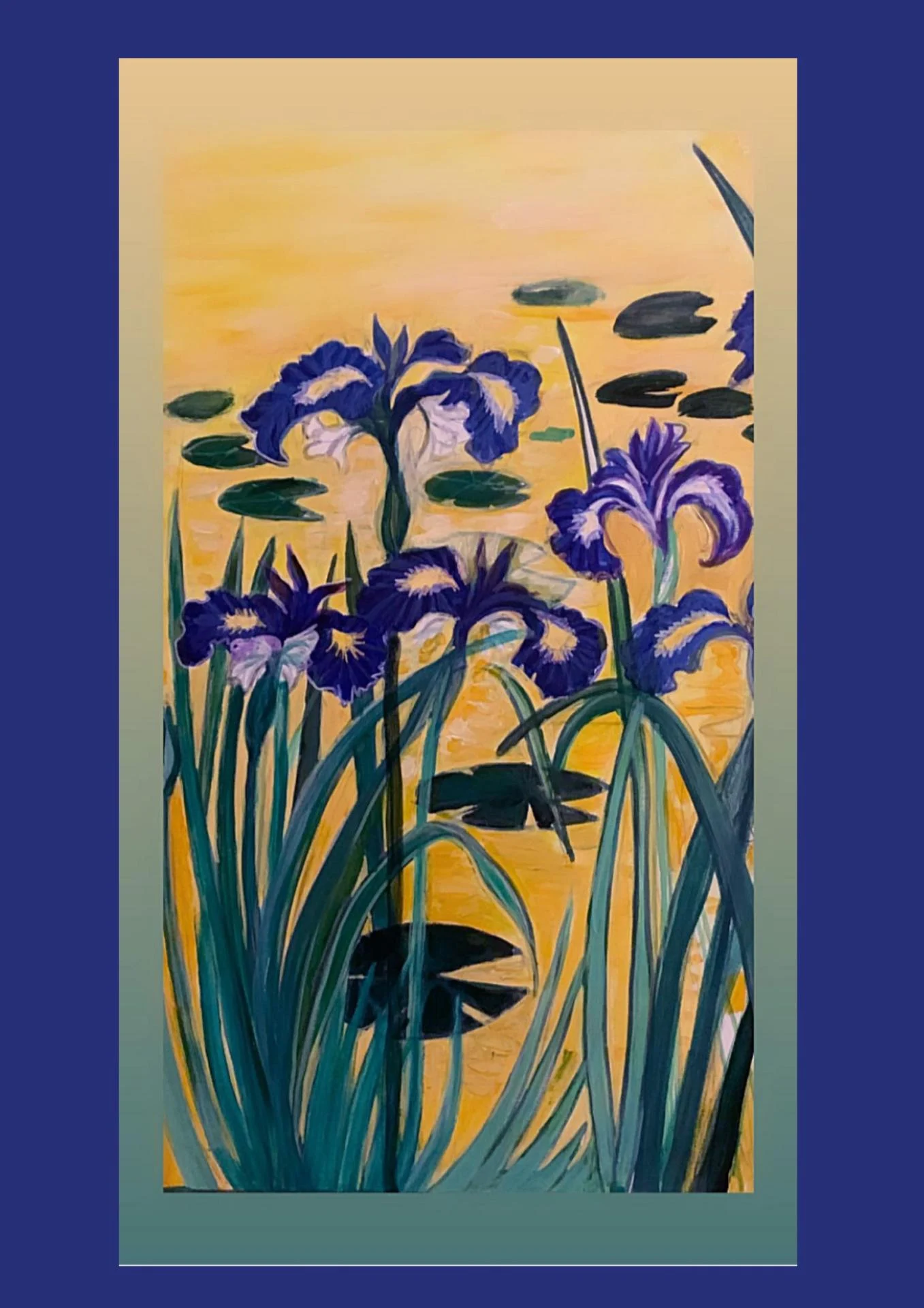 Iris fond jaune mare